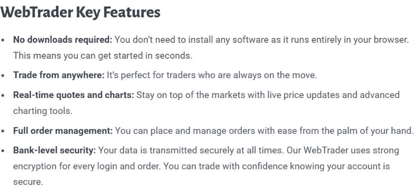WebTrader da TabTrade, versão web da MT5