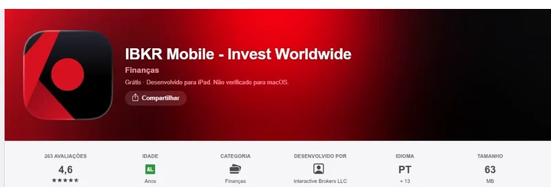 Página da App Store do Brasil de IBKR Mobile - Invest Worldwide, capturada em 11 de set de 2026.