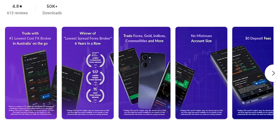 Página da Google Play de Fusion Markets cTrader conforme exibida em Brasil, capturada em 1 de out de 2026.
