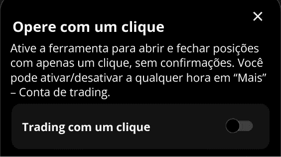Negociação com um toque do aplicativo móvel da FBS