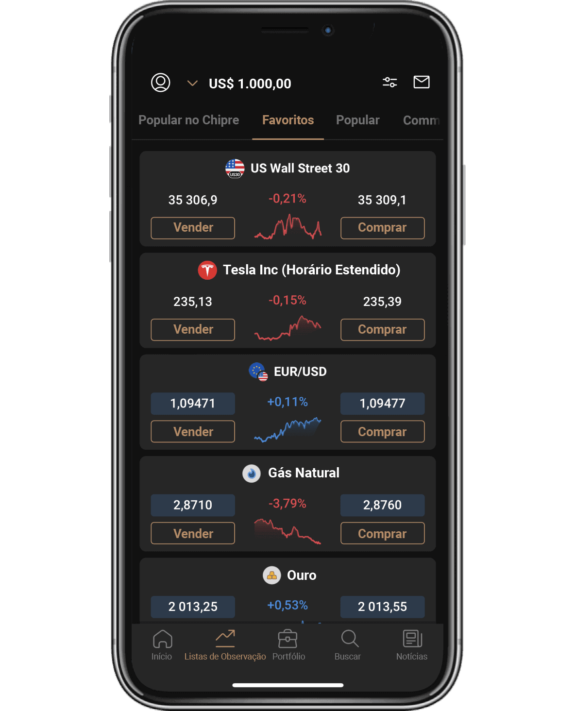 Aplicativo Mobile da Capital.com